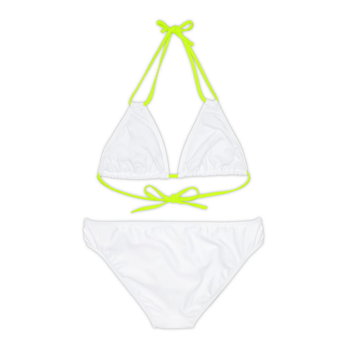 'Not a Dude' Women's Printed White Strappy Bikini Set