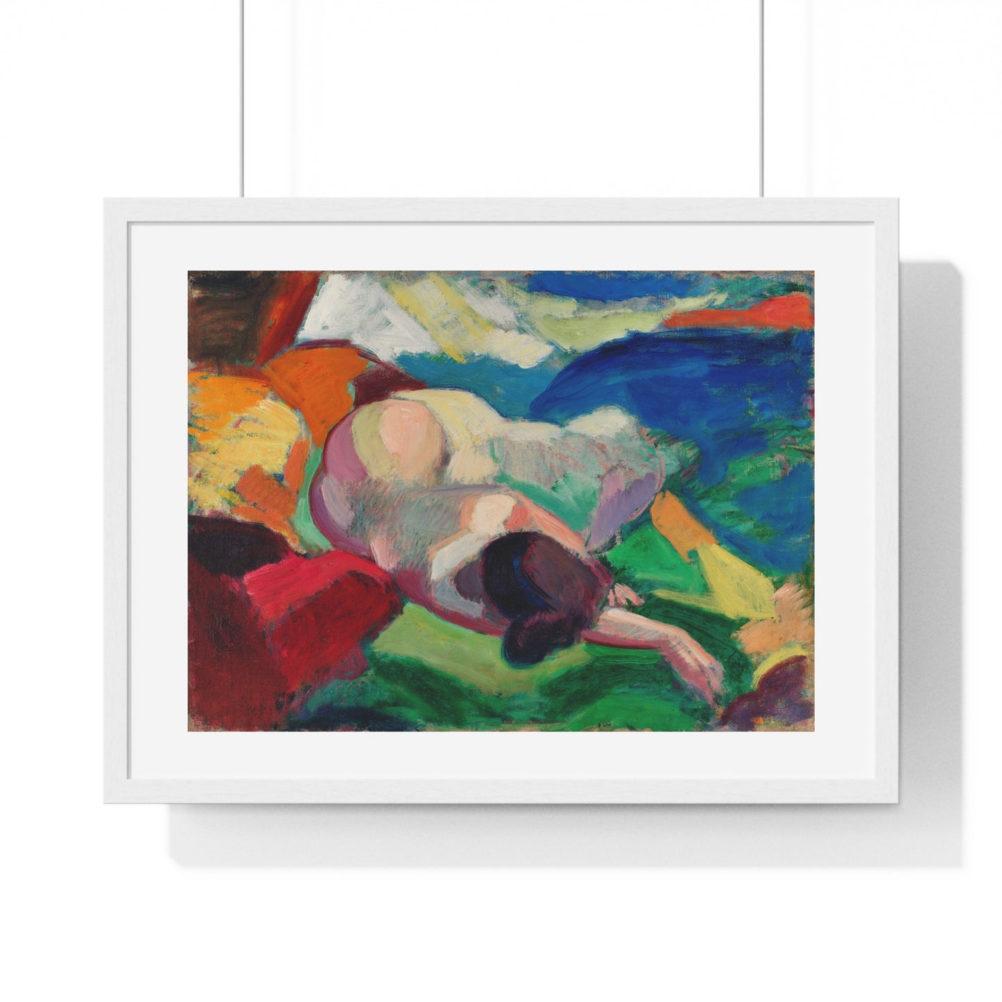 Naked Woman Posing Sensually 'Nude' (1915–1916) by Carl Newman, from the Original, Framed Art Print