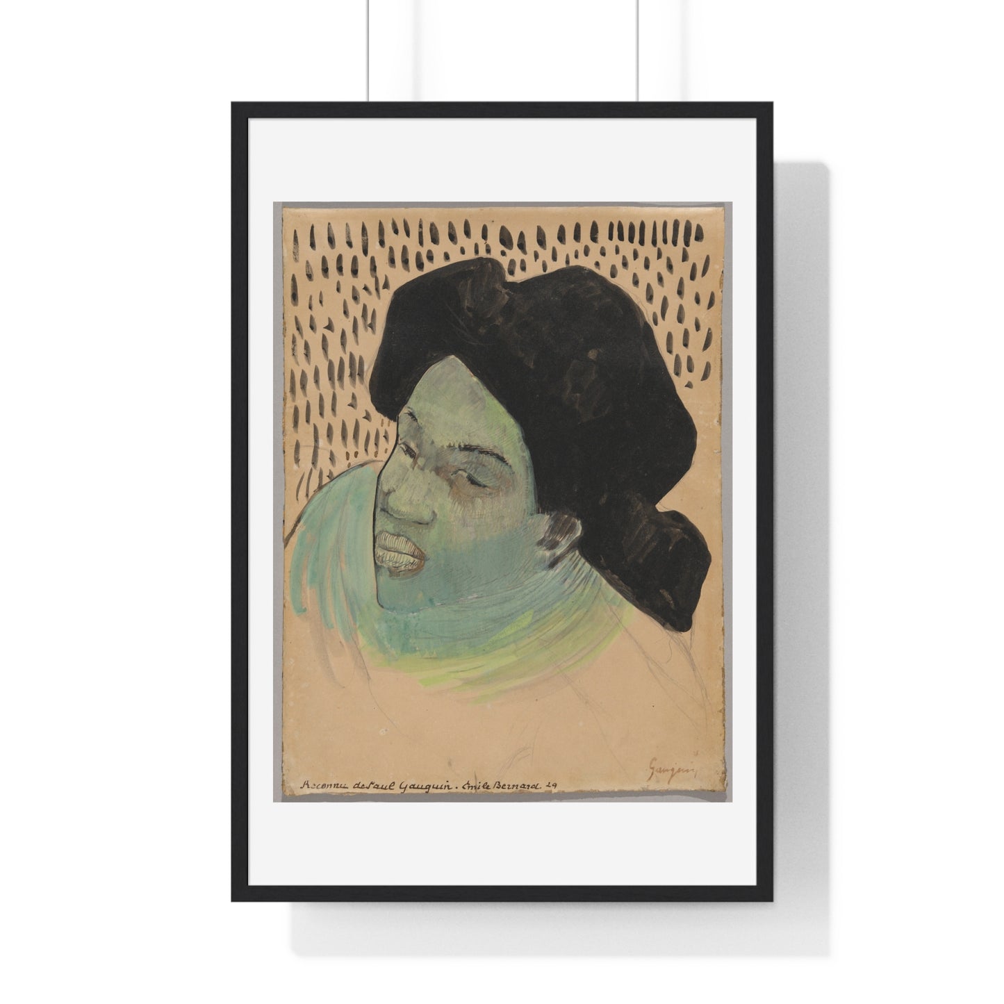 Head of a Tahitian Woman (circa 1892) by Paul Gauguin, from the Original, Framed Art Print