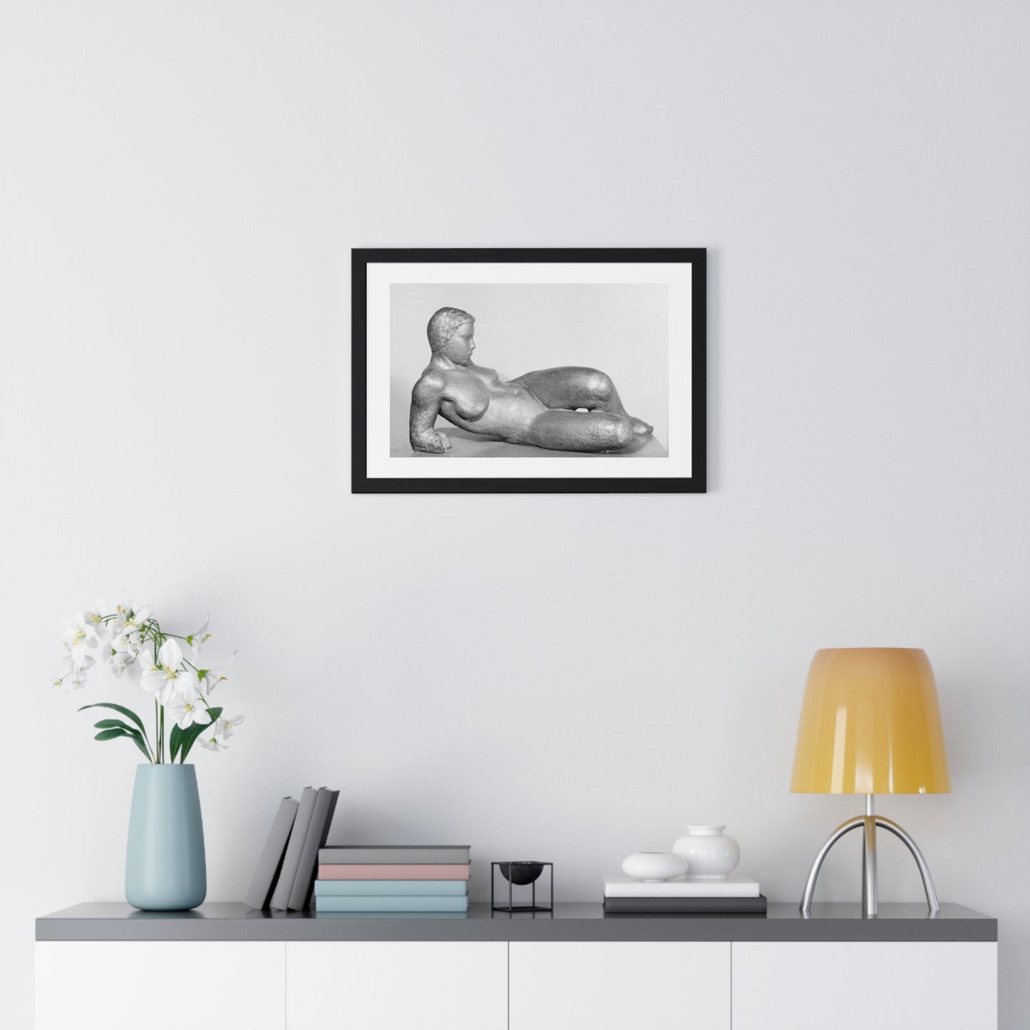 Model Study, Lying Nude Woman Without Arms, from the Original, Framed Art Print