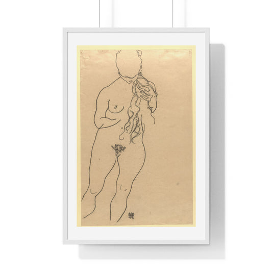 Nude by Egon Schiele, from the Original, Framed Art Print