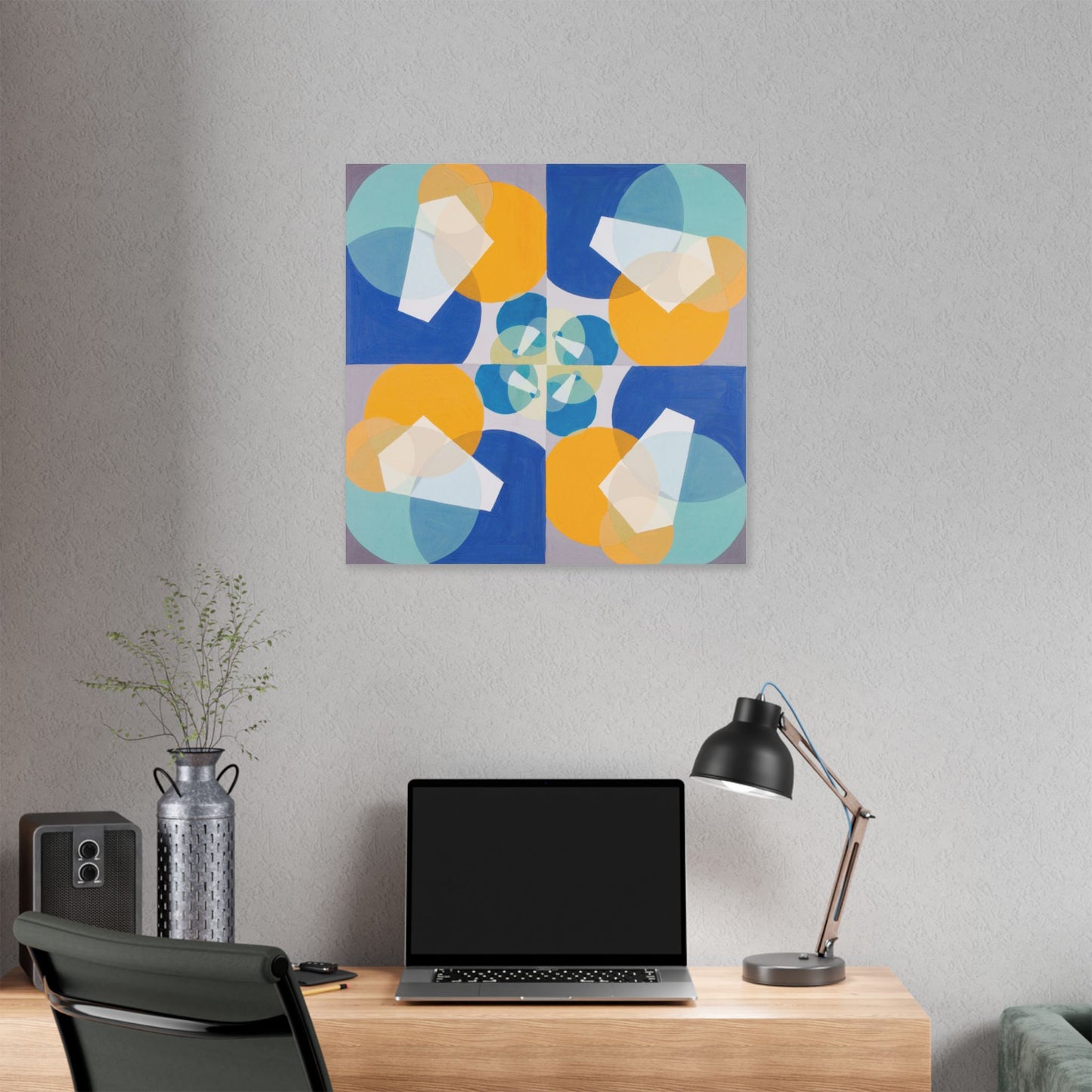 Green Squares, from the Mathematical Basis of the Arts (circa 1934) by Joseph Schillinger, Canvas Art Print