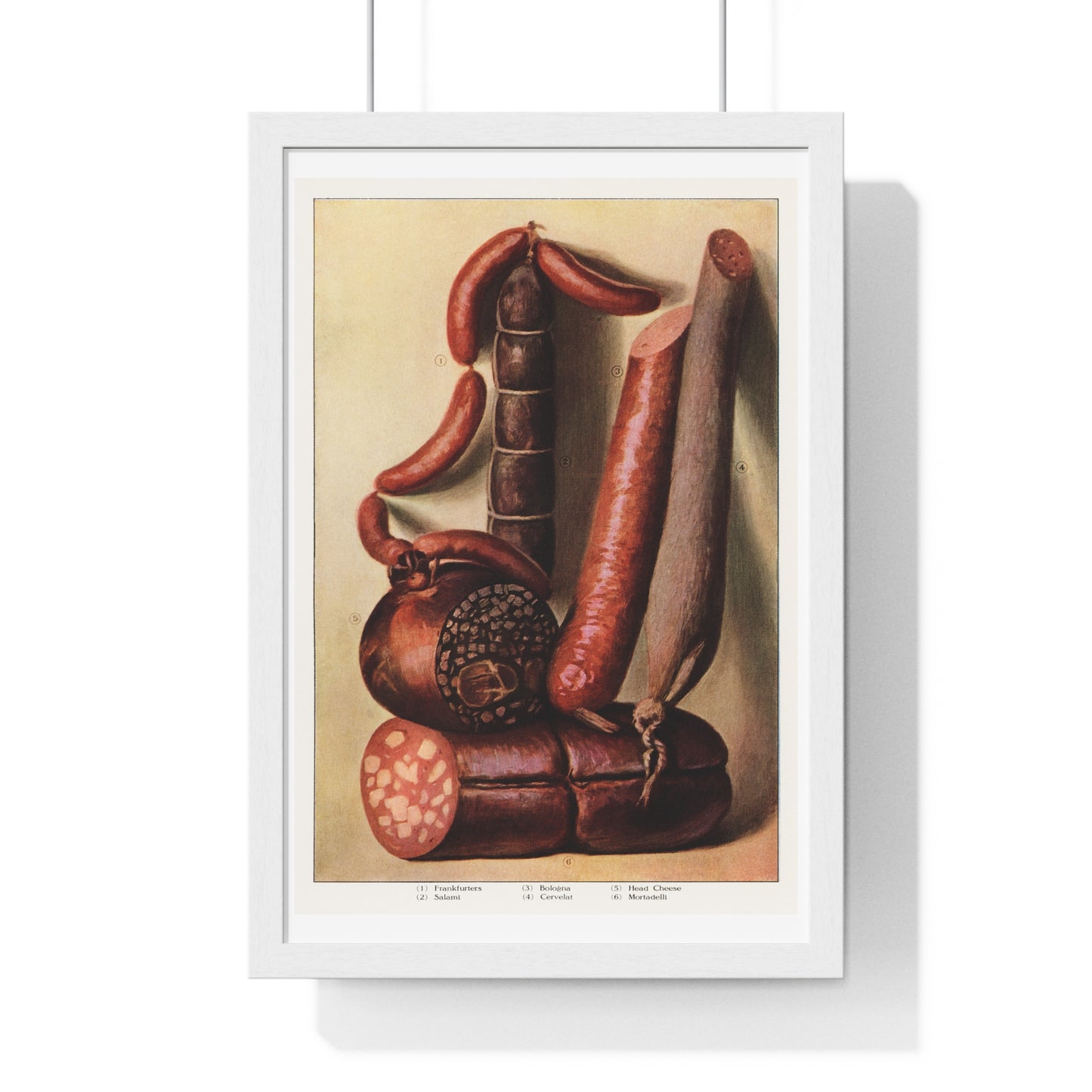 Appetizing Sausages from the book, The Grocer's Encyclopedia (1911) from the Original Art Print on Canvas