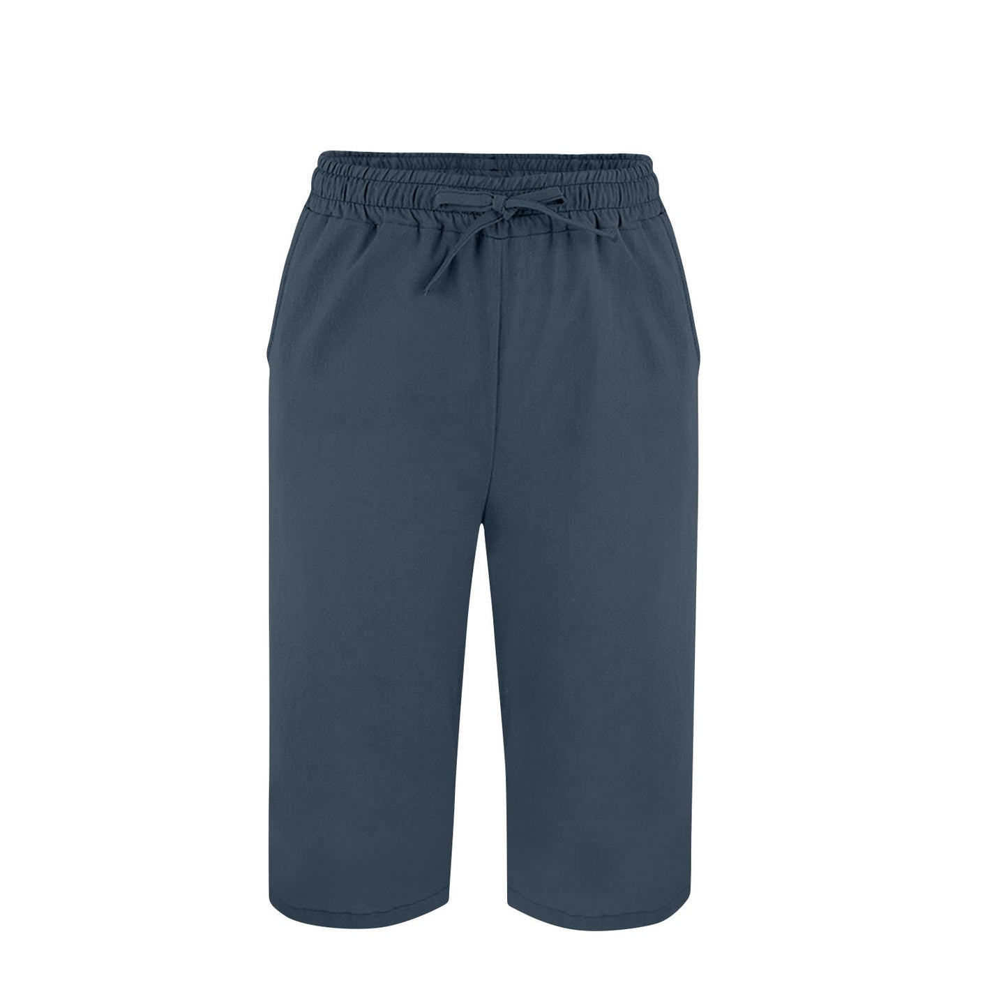 Women's Split Mid-Length Capri Shorts, Summer Casual Elastic Waist, Plus Sizes