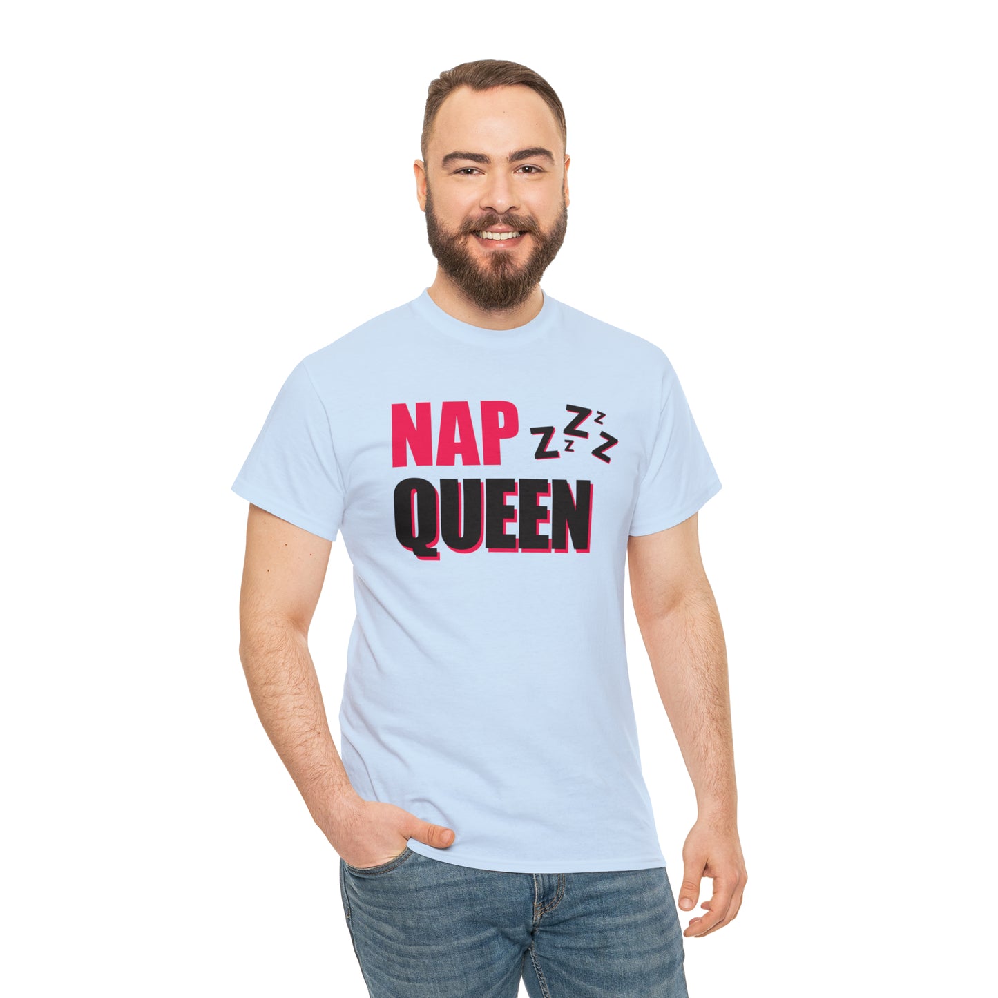 Nap Queen ヘビーコットン Tシャツ ユニセックス ワールドワイドサイズ 昼寝、睡眠、怠惰、休息