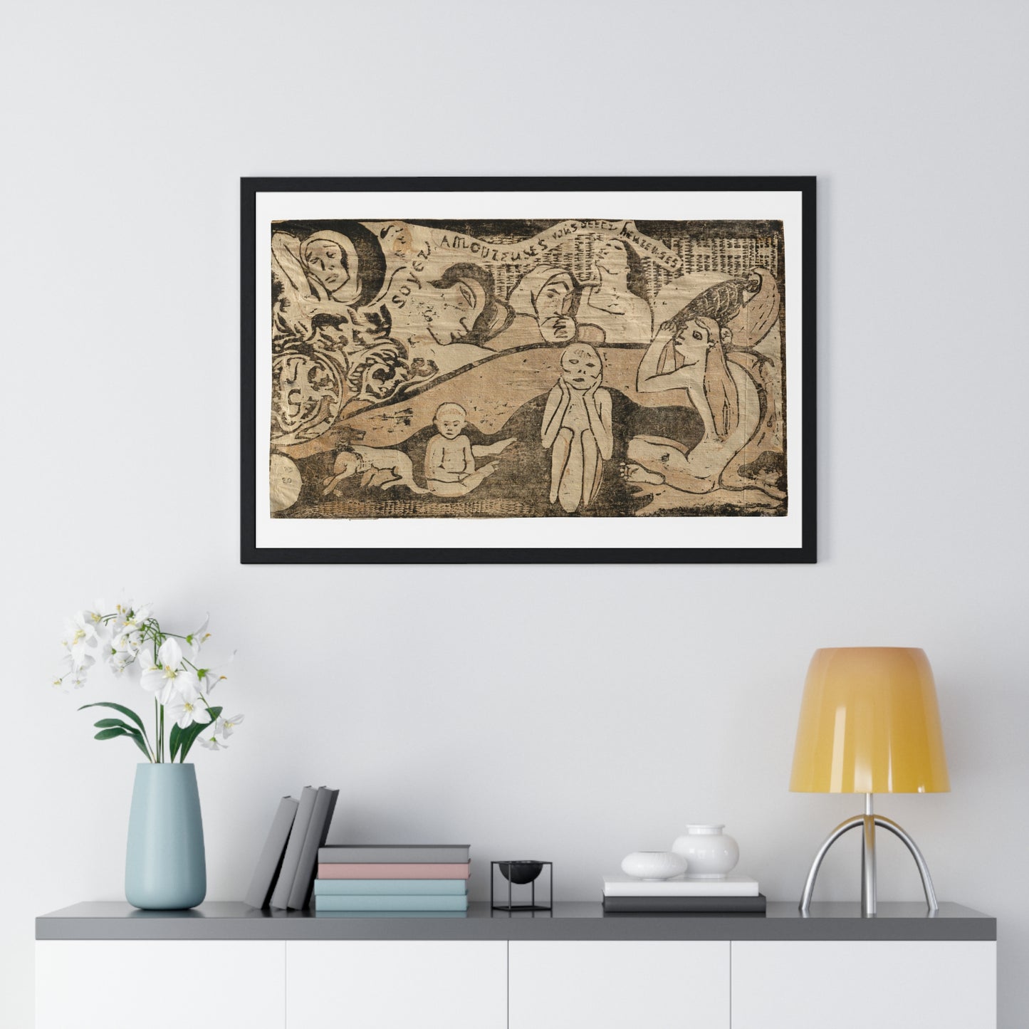 Soyez Amoureuses, Vous Serez Heureuses (Be Loving, and You Will be Happy), from the Suite of Late Wood-Block Prints by Paul Gauguin