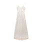 Women's Shimmering Foil Printed Sheer Embellished Evening Dress