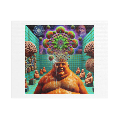Mind Trip II, Psychedelic Art Print 'Designed by AI' on Satin Canvas, Stretched