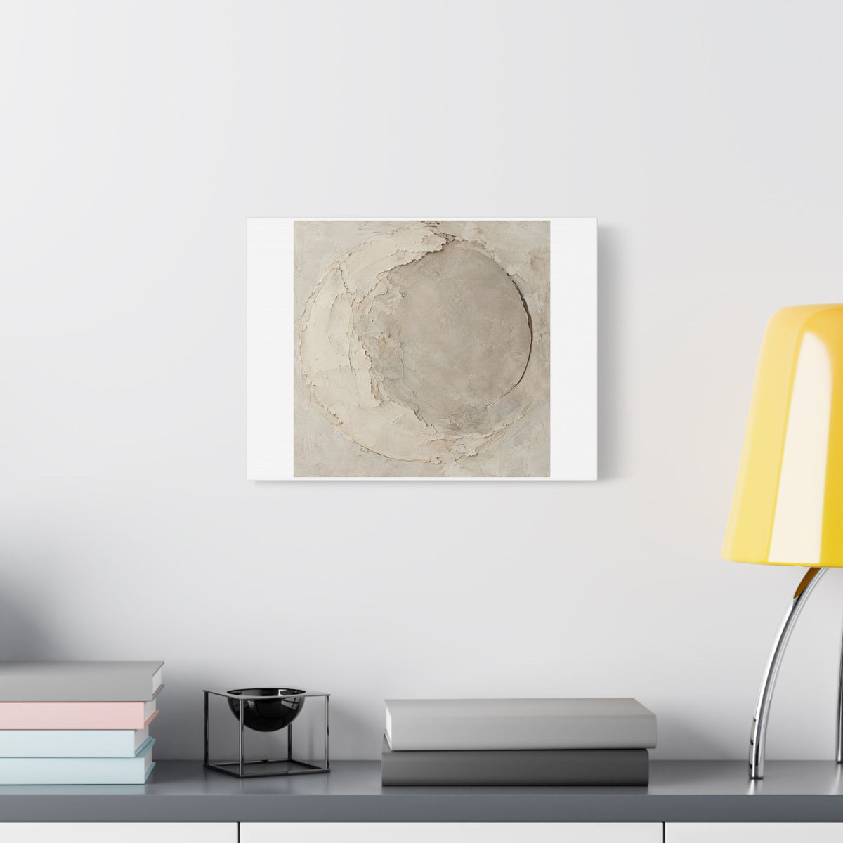Quiet Limestone Orbit, Large Decor Art Print on Canvas