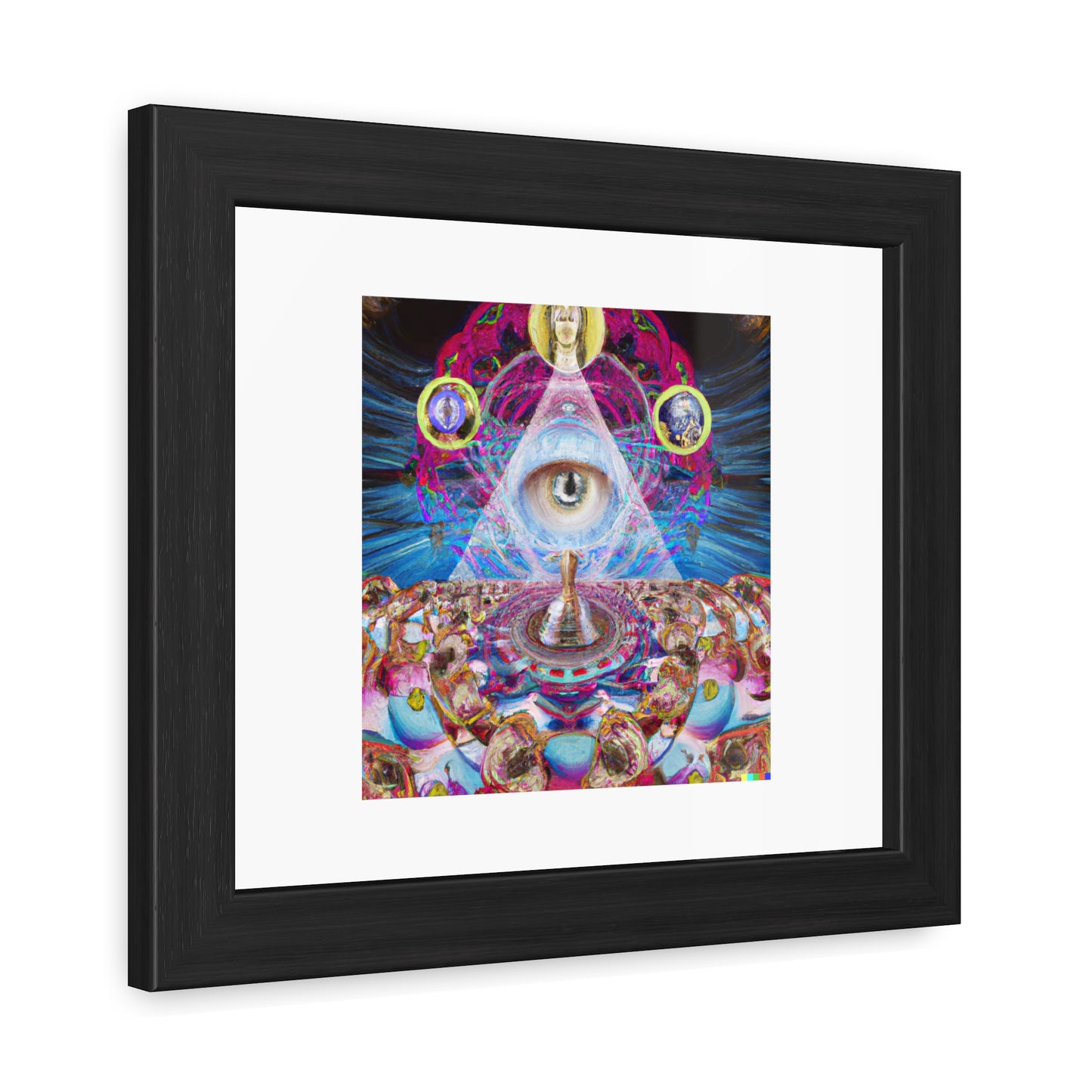 Art numérique Third Eye 'Designed by AI' Poster encadré en bois en papier mat classique