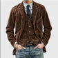 Men's Classic Warm Corduroy Jacket and Waistcoat