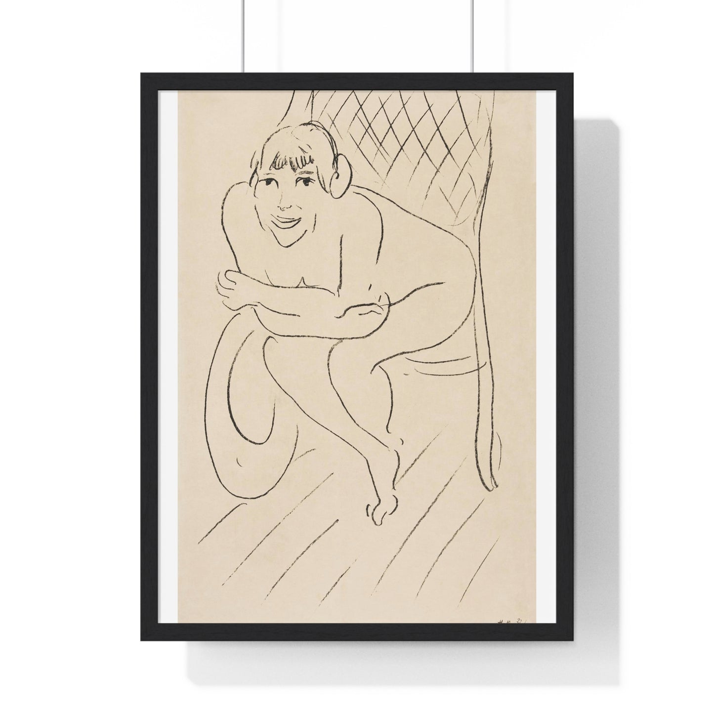 Nude Seated in a Rocking Chair (1914) by Henri Matisse from the Original, Framed Art Print