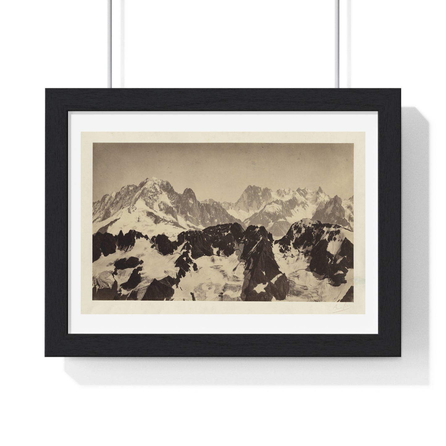 Vintage Photography, View of the Alps (1860–1861) by Bisson Frères, from the Original, Framed Print