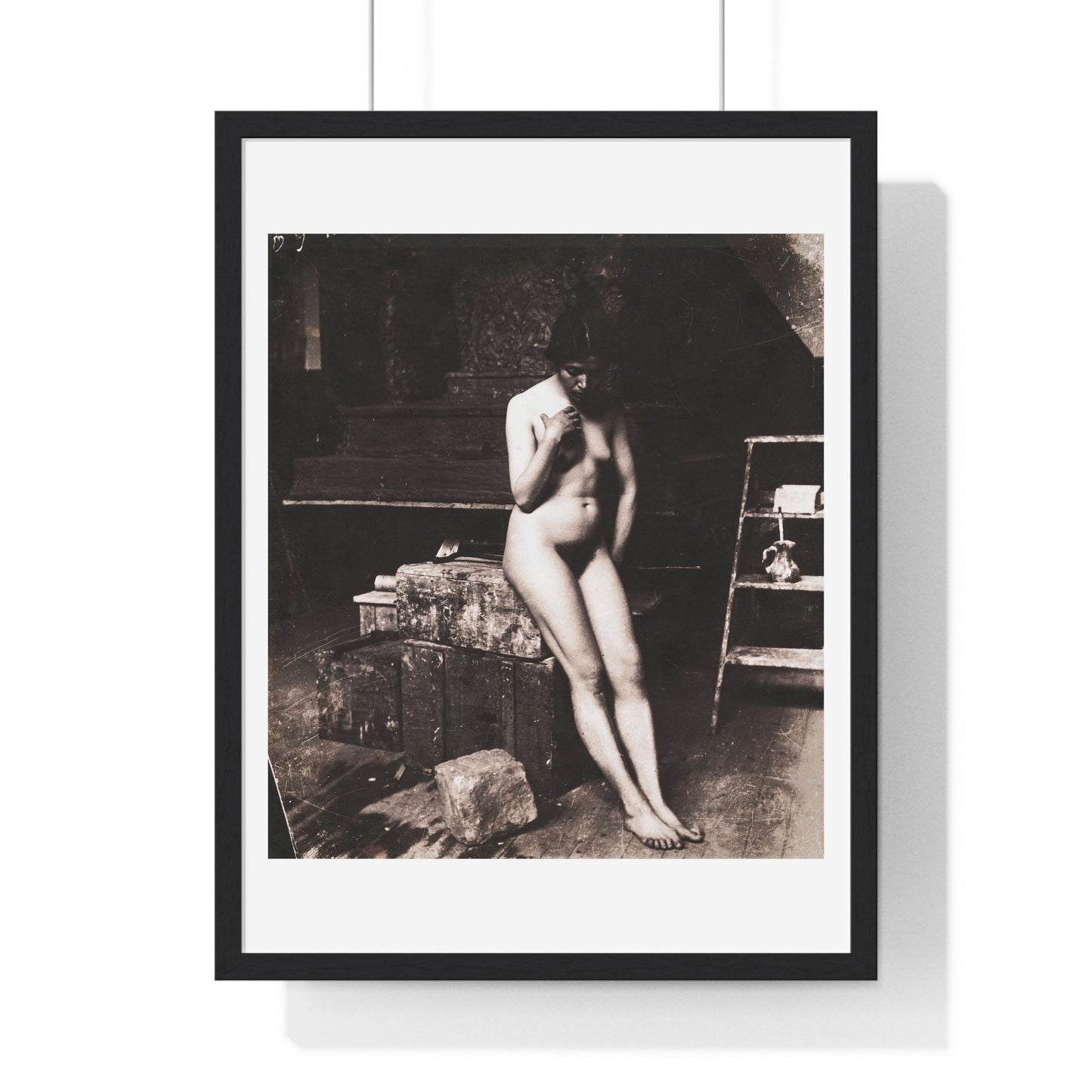 Vintage Nude Photography 'Nude d'Antino' (1891) by Paolo Michetti, from the Original, Framed Art Print