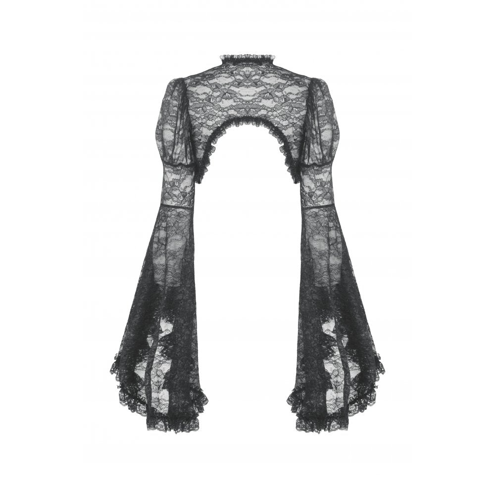 Dark in Love Belladonna Lace-Bell Sleeve Goth Shrug