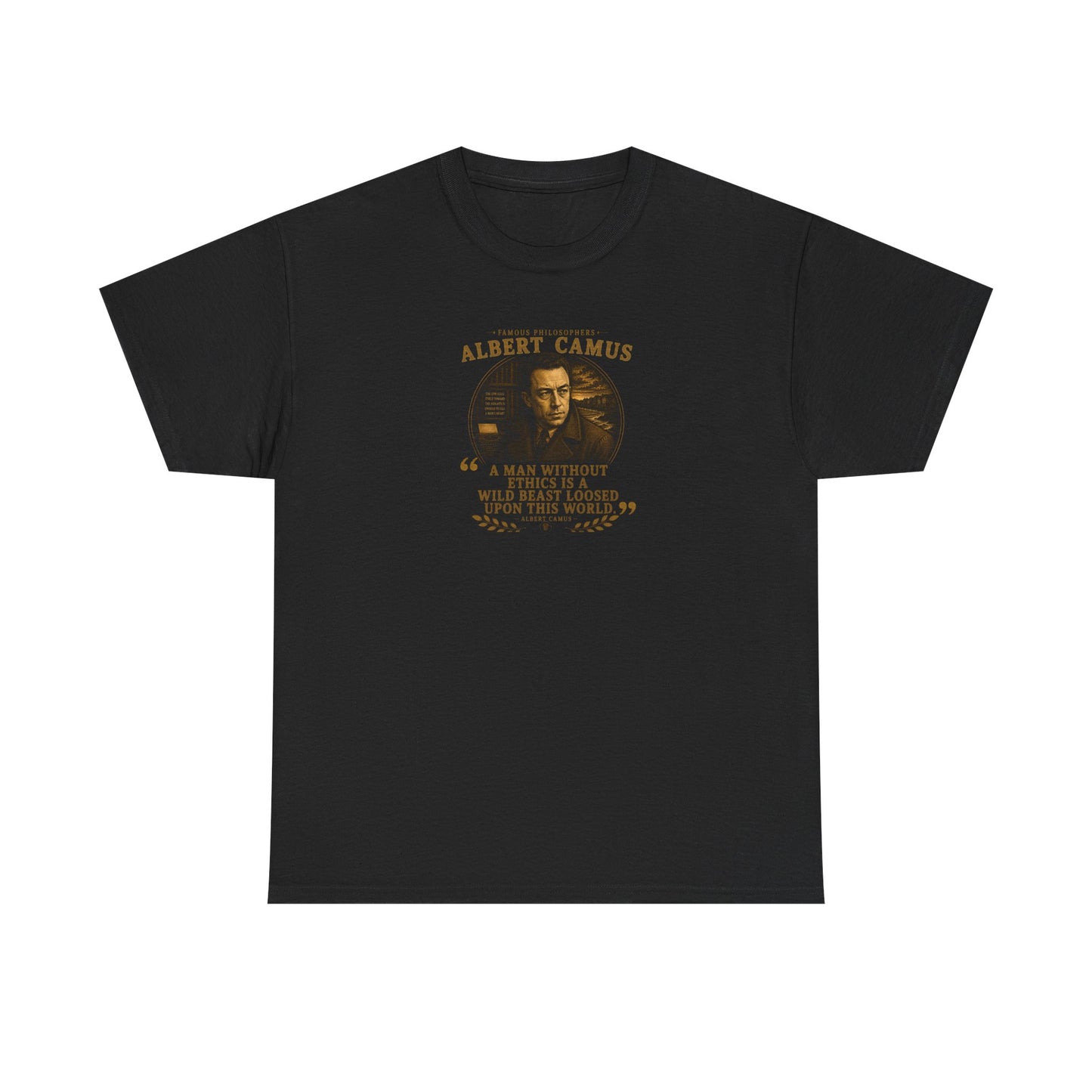Albert Camus on Ethics, Philosophy Tribute T-Shirt