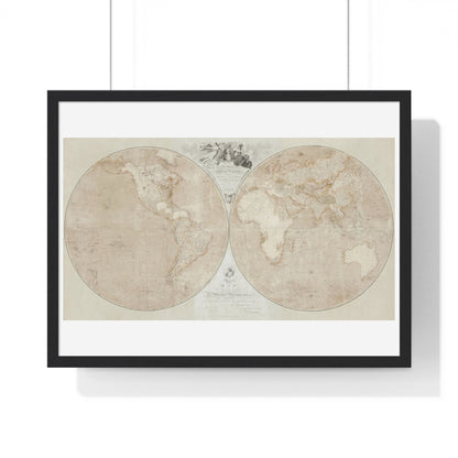 Map of the World on a Globular Projection Exhibiting Particularly the Nautical Researches of Captain James Cook (1794) from the Original, Framed Art Print