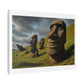 Moai Statues of Easter Island Seen on a Good Day 'Designed by AI' Canvas Art Print