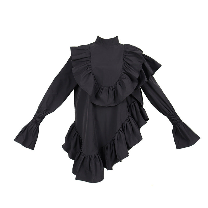 Lightweight Asymmetrical Fashion Ruffle Dress