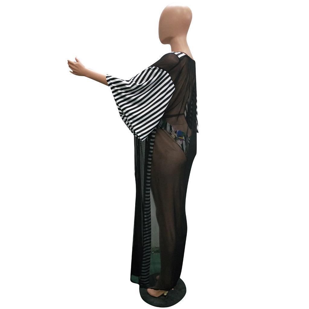 Mesh Robe Cover Up with Swimsuit Set, Plus Sizes