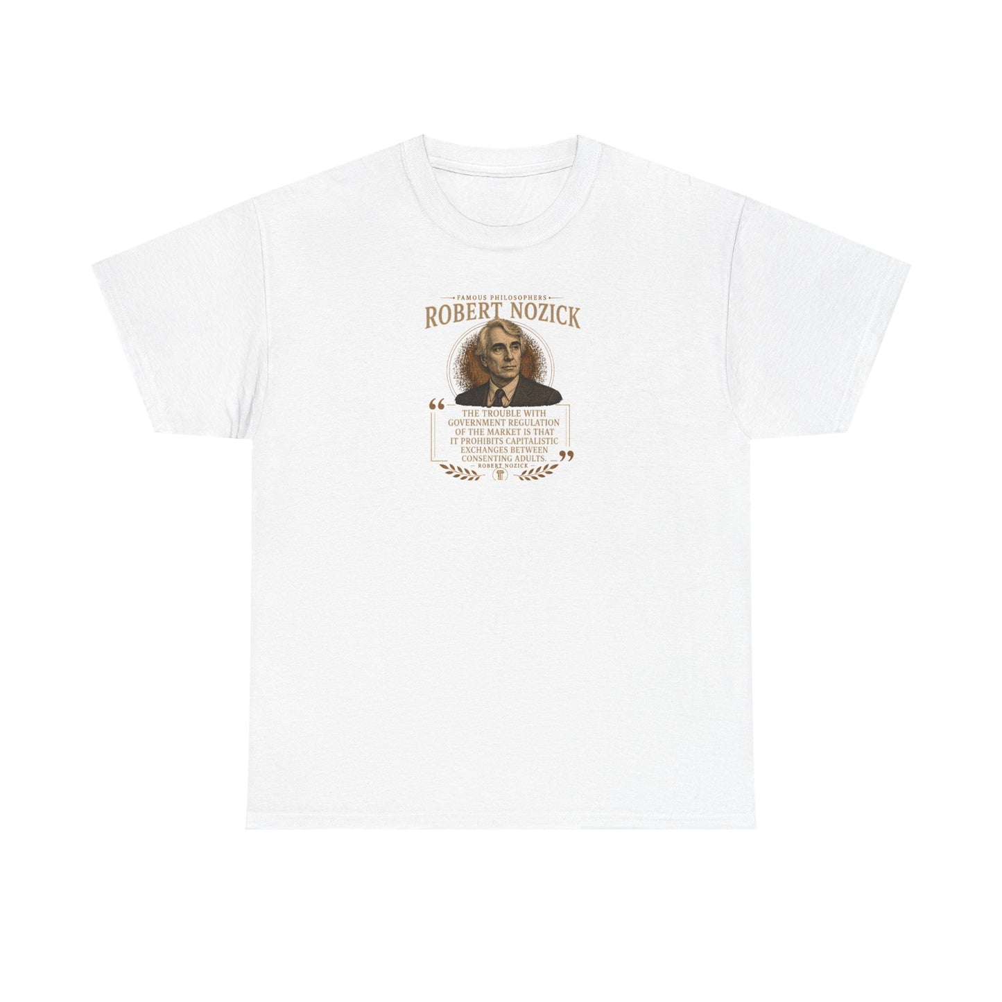 Robert Nozick on Governments and Free Capitalistic Exchange, Philosophy Tribute T-Shirt