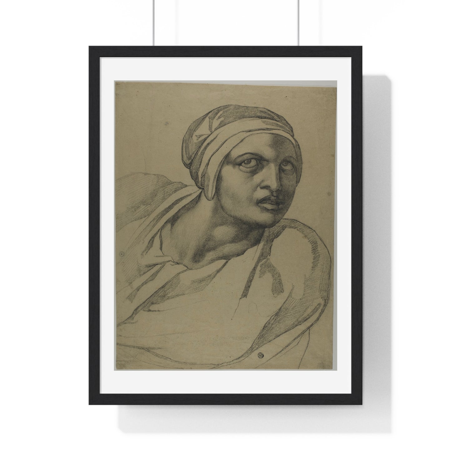 Half-Length Figure (1780–1799) by Michelangelo Buonarroti, from the Original, Framed Art Print