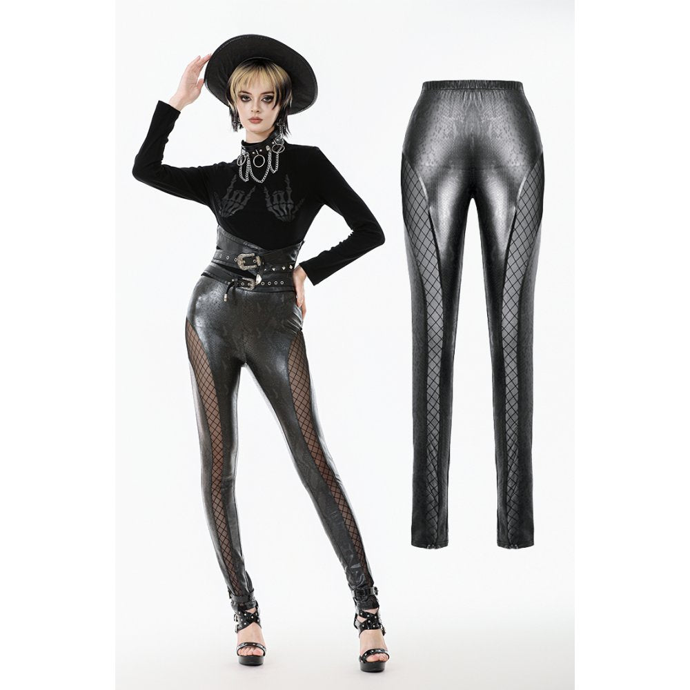 Dark in Love Serpentine Mesh-Panel Leggings