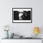 Black and White Photography, High-Contrast Cityscape 'Designed by AI' Framed Print