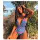 One-Piece Swimsuit Backless Monokini, Tropical Designs