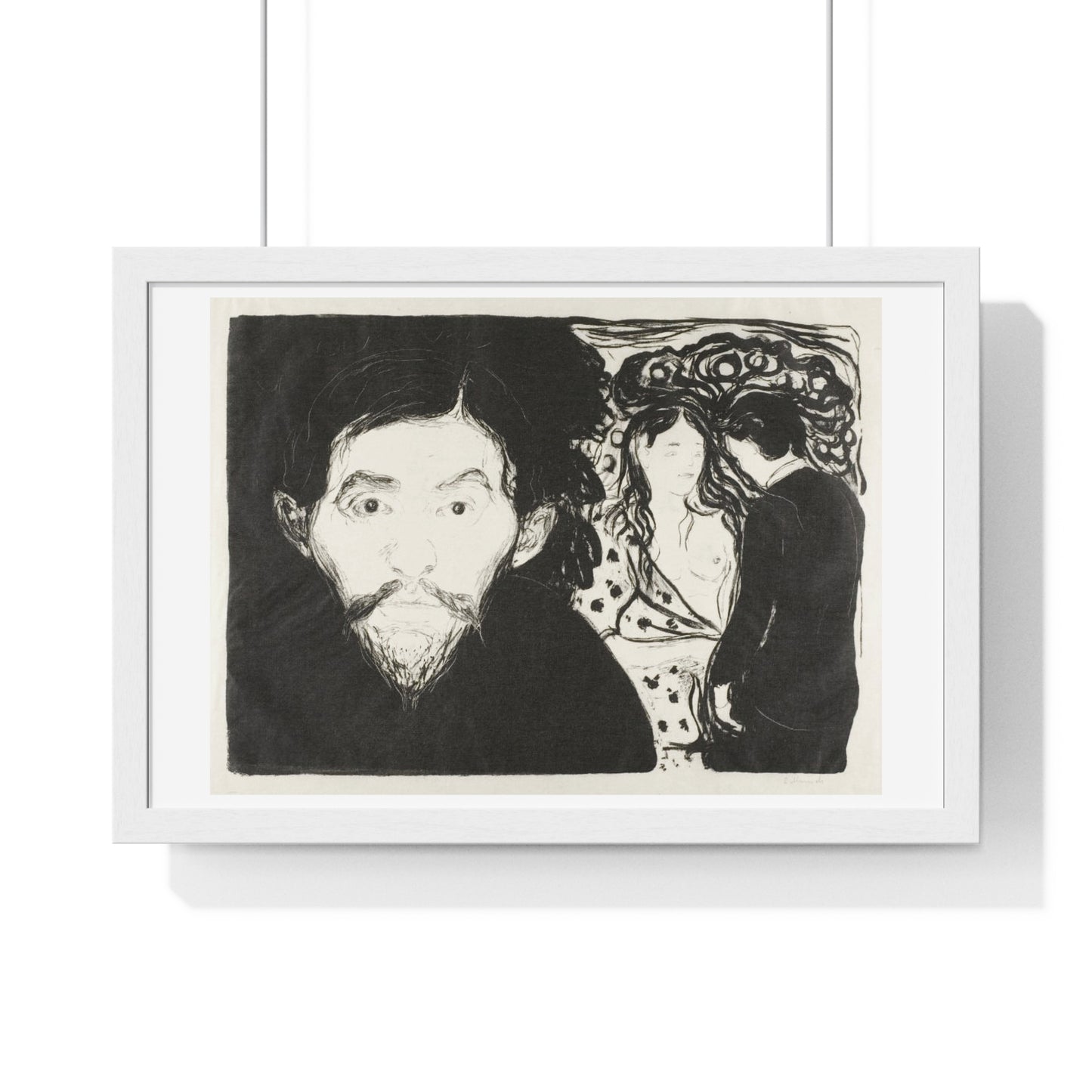 Jealousy I (1896) by Edvard Munch, from the Original, Framed Art Print