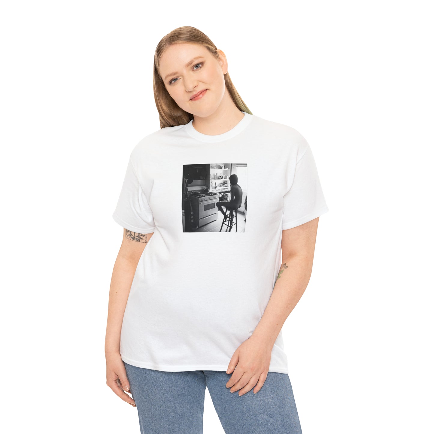 Kitchen Drama Girl Black & White Quirky T-Shirt