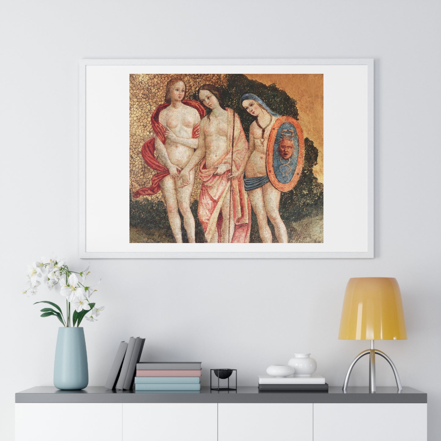 Judgment of Paris (circa 1509) from the Original Fresco by Pinturicchio, Framed Art Print