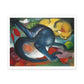 Two Cats, Blue and Yellow (1912) by Franz Marc, from the Original, Art Print on Canvas