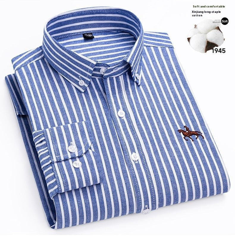 Classic Men's Oxford Cloth Button-Down (OCBD) Long-Sleeve Shirt, Plus Sizes
