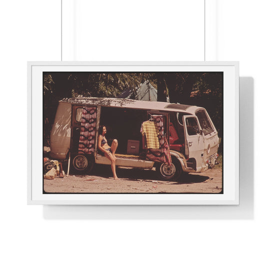 Vintage Photography, Campers at Garner State Park (1972) by Marc St Gil, from the Original, Framed Print
