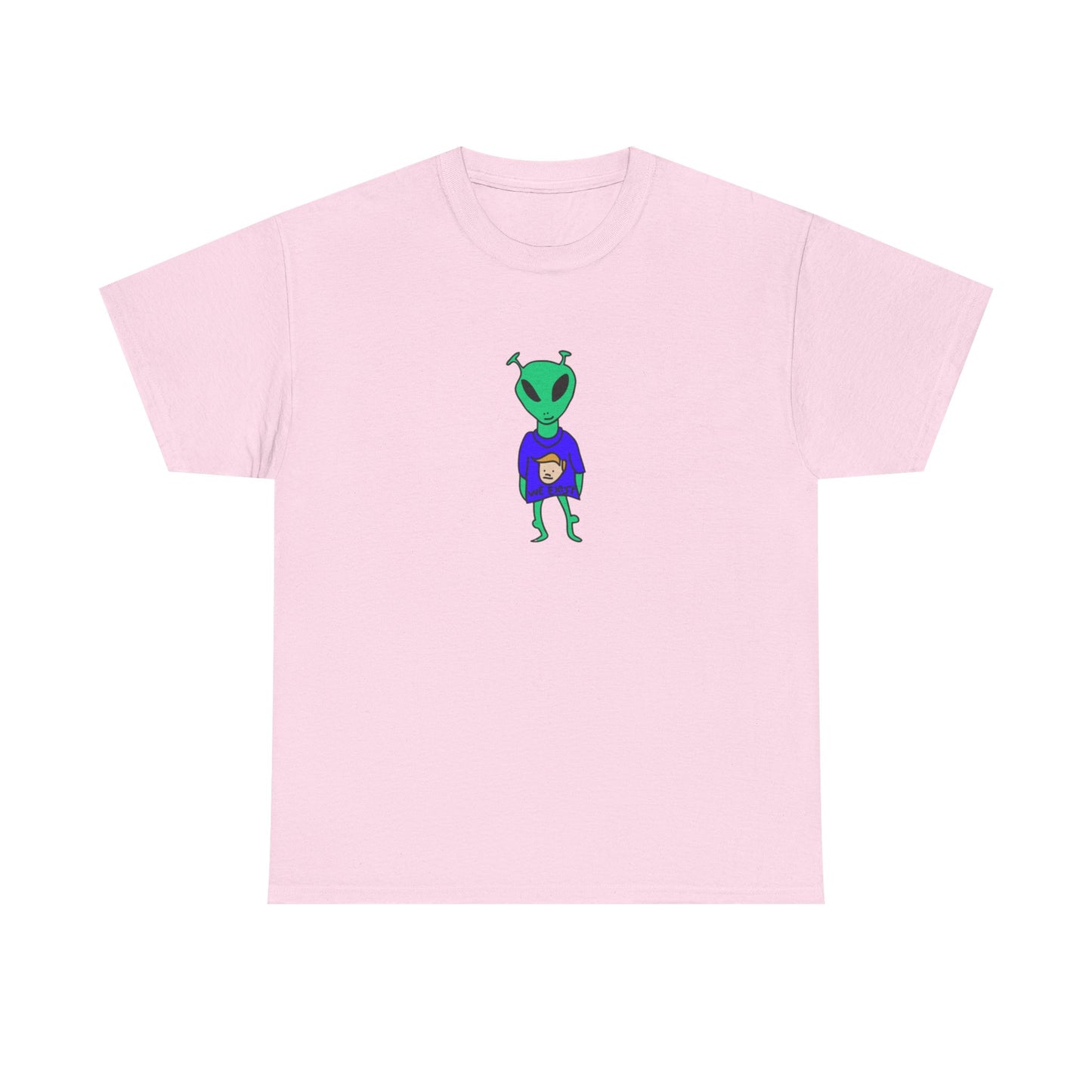 'We Exist' Alien Cartoon Art T-Shirt