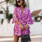 Vireous Fashion Print Doll-Sleeve Loose Summer Dress