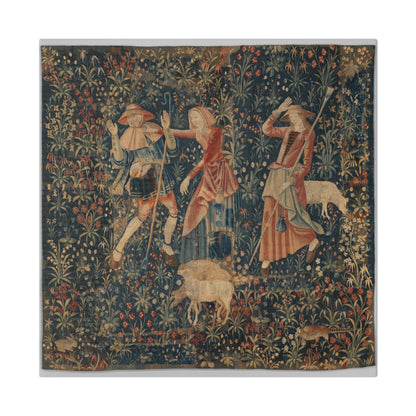 Shepherd and Shepherdesses, South Netherlandish Tapestry (1500–1530) Canvas Art Print