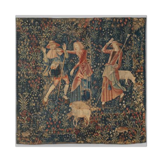 Shepherd and Shepherdesses, South Netherlandish Tapestry (1500–1530) Canvas Art Print