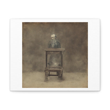 Man in Poverty in America's Great Depression Sepia Art Print 'Designed by AI' on Satin Canvas