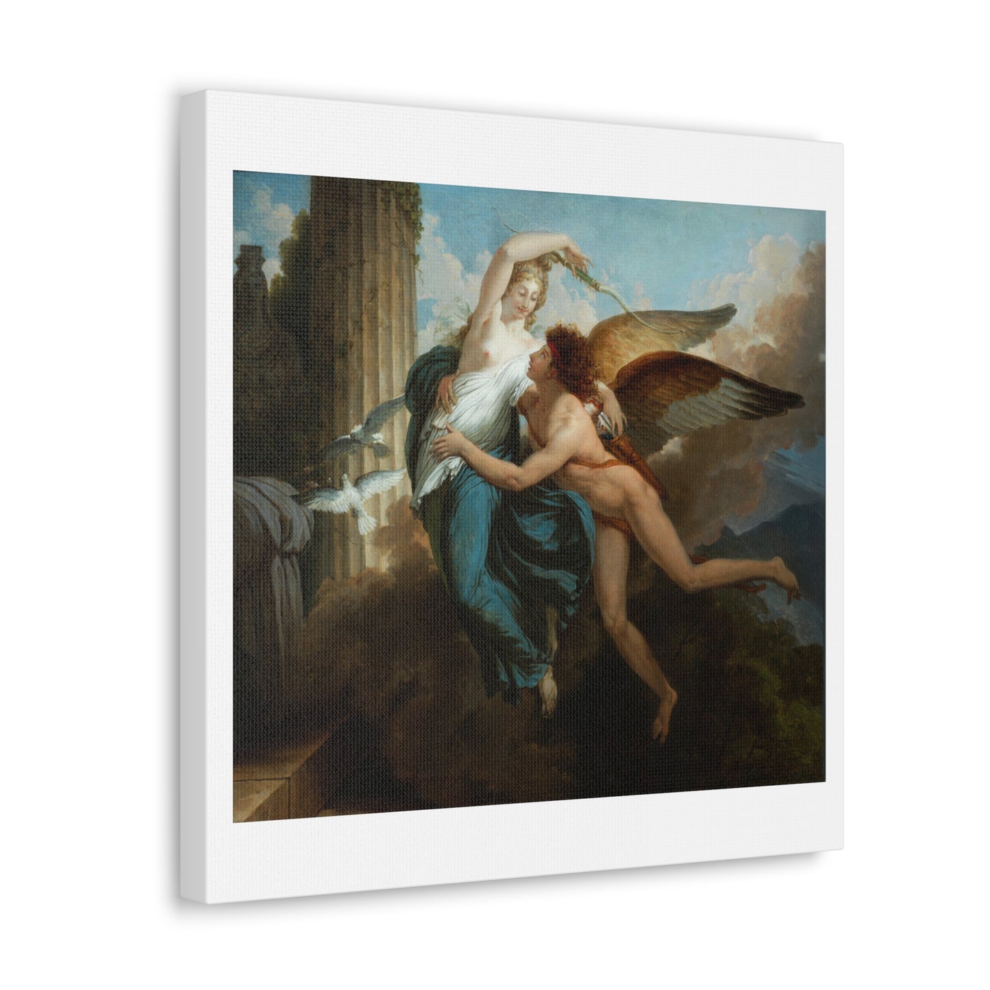 The Reunion of Cupid and Psyche (1793) by Jean Pierre Saint, Art Print from the Original on Canvas