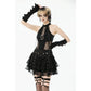 Dark in Love Bondage Mesh-Panel Buckle Halter Top