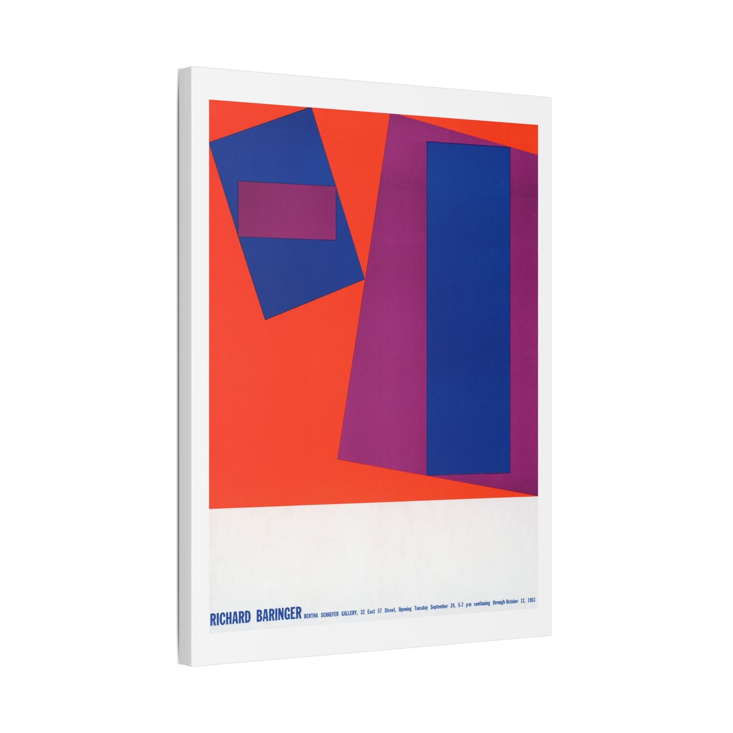 Richard Baringer, Bertha Schaefer Gallery (1963) American Poster, from the Original, Canvas Art Print