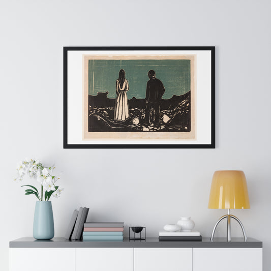 Two People. The Lonely Ones (1899) by Edvard Munch, from the Original, Framed Print