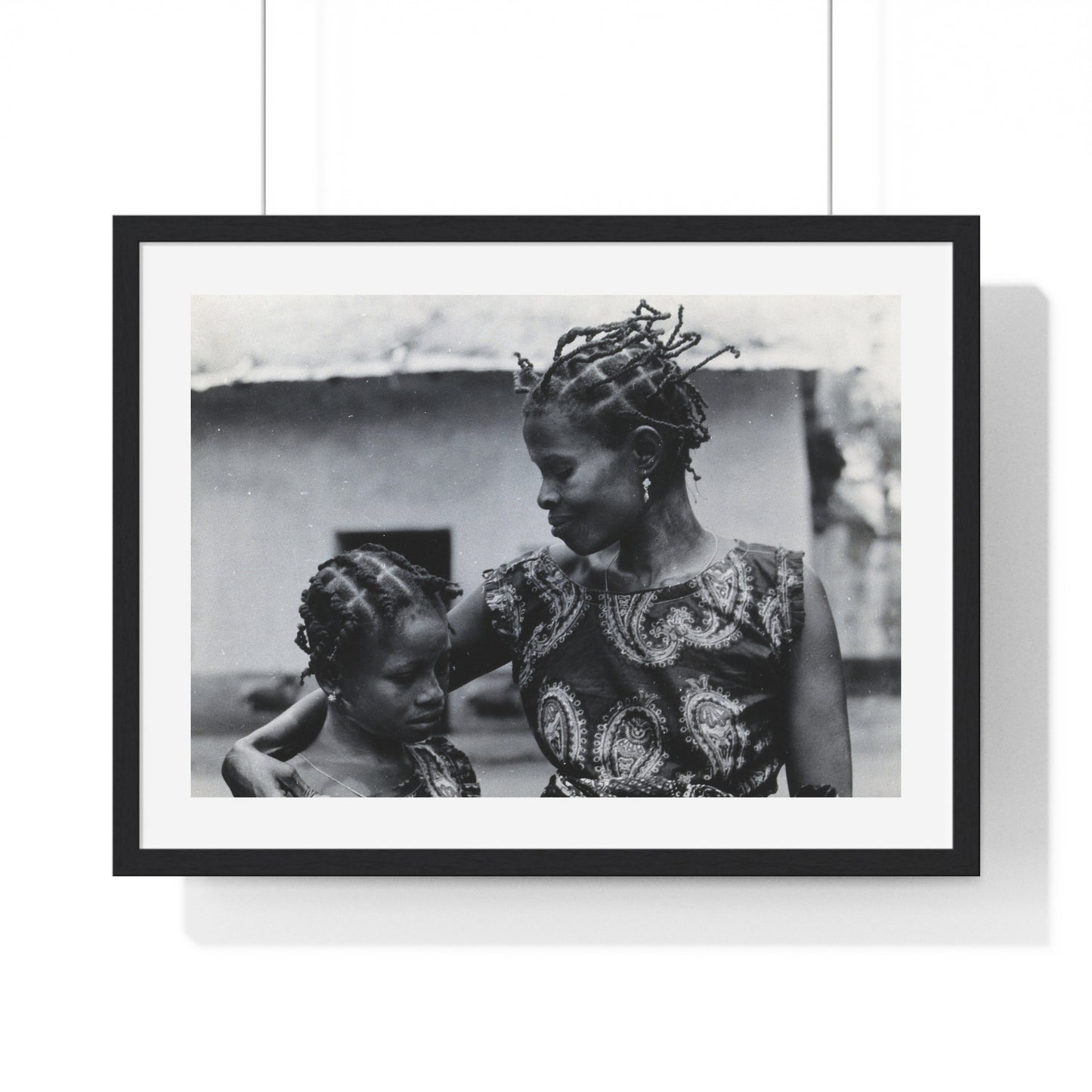 Benin, A Woman and Child with Braided Hairstyles, Vintage Photograph by Herbert Meyerowitz, Framed Print