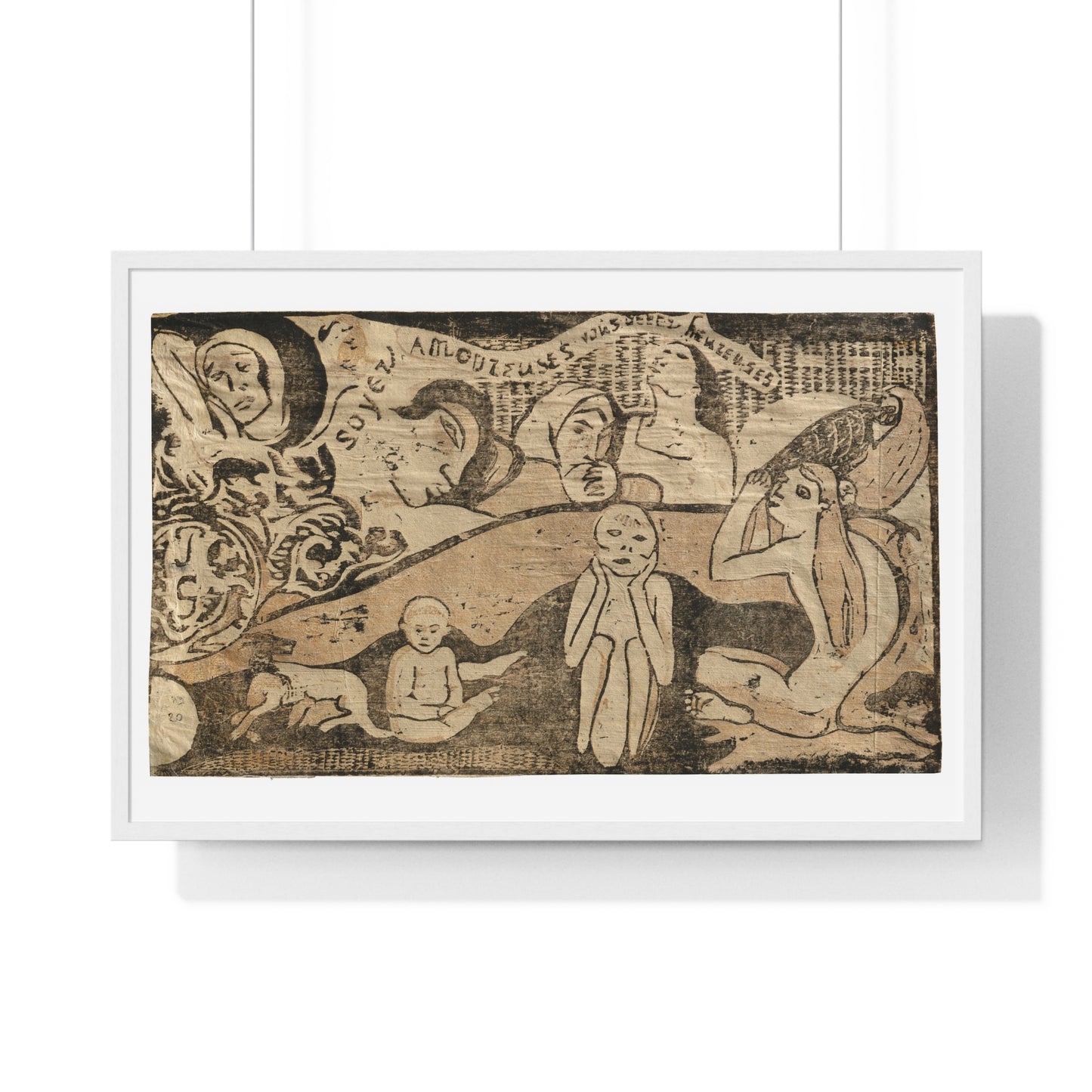 Soyez Amoureuses, Vous Serez Heureuses (Be Loving, and You Will be Happy), from the Suite of Late Wood-Block Prints by Paul Gauguin