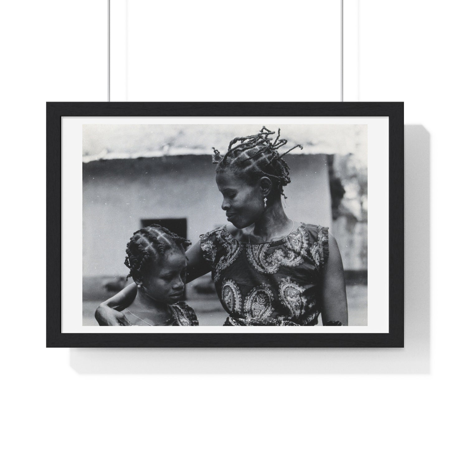 Benin, A Woman and Child with Braided Hairstyles, Vintage Photograph by Herbert Meyerowitz, Framed Print