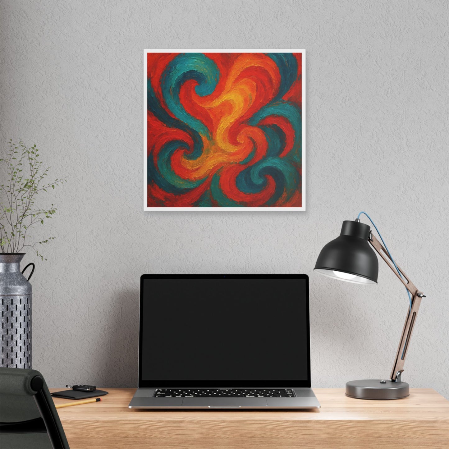 Bold Brush Strokes Representing a Swirling Jazz Performance 'Designed by AI' Canvas Art Print