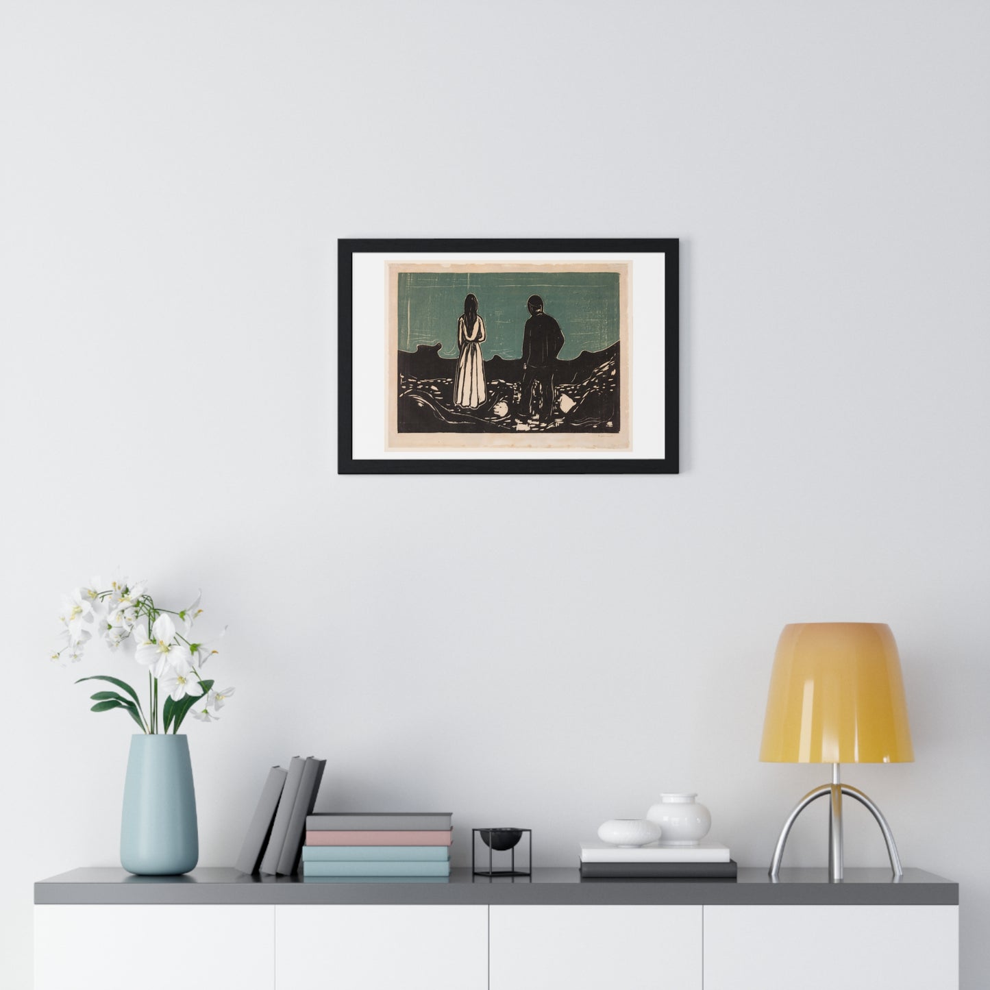 Two People. The Lonely Ones (1899) by Edvard Munch, from the Original, Framed Print