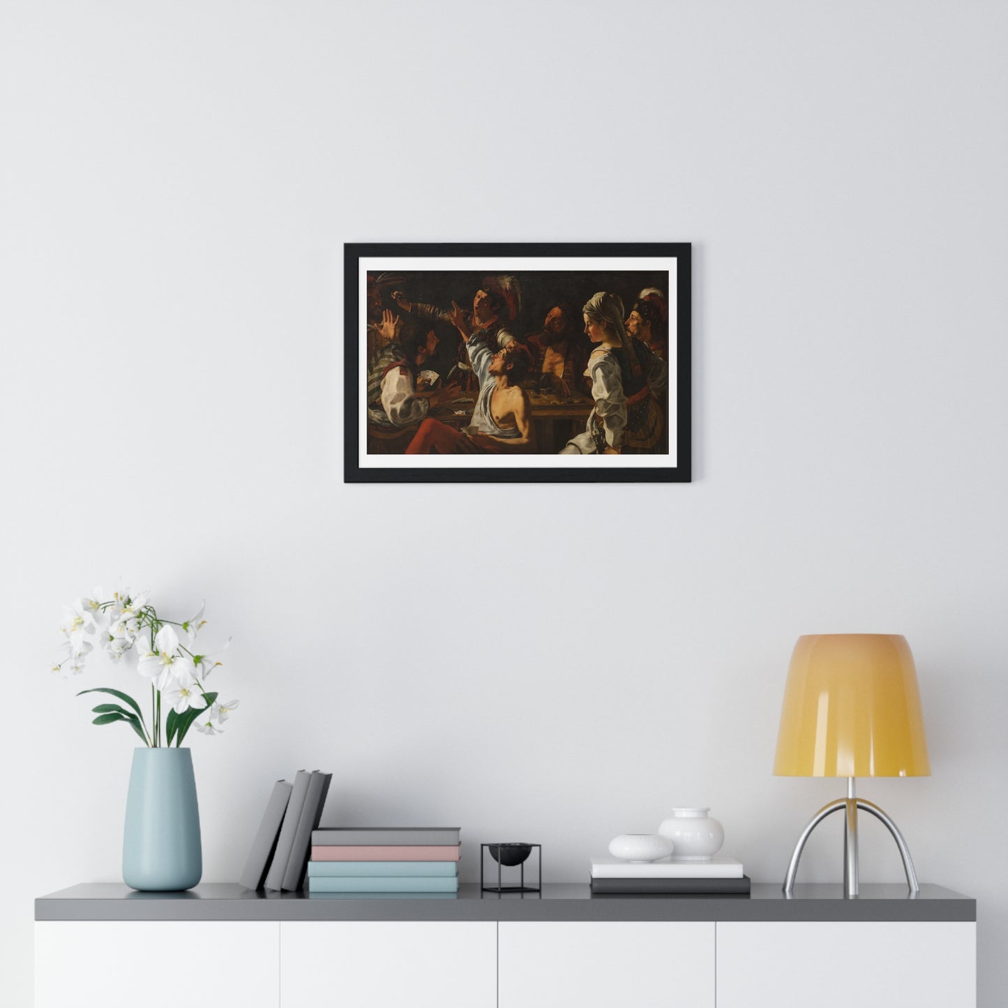 Card and Backgammon Players by Michelangelo Merisi Da Caravaggio, from the Original, Framed Print